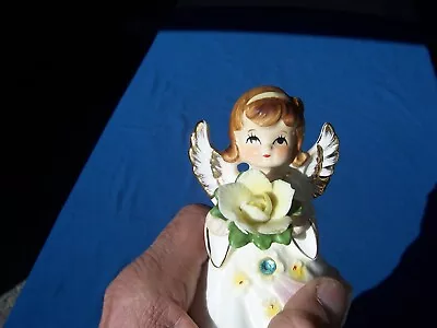 Vintage Pretty Lefton March Birthday Birthstone Angel Figurine #6224 • $3