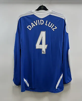 Chelsea Luiz 4 L/S Home Football Shirt 2011/12 Adults XL Adidas E327 • £99.99