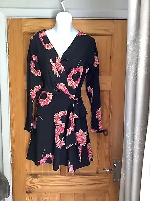£0.99 • Buy Topshop Floral Black Short Dress, Wedding, Event Beautiful Size 12