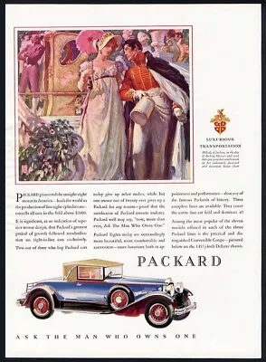 PACKARD Eight Convertible COUPE 1930 Auto Car Ad Wire Wheels Two Door • $7.95