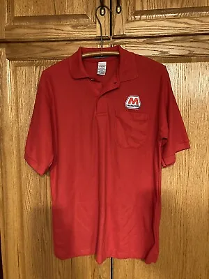 Vintage Marathon Oil Uniform Shirt Made In The USA Medium  • $10