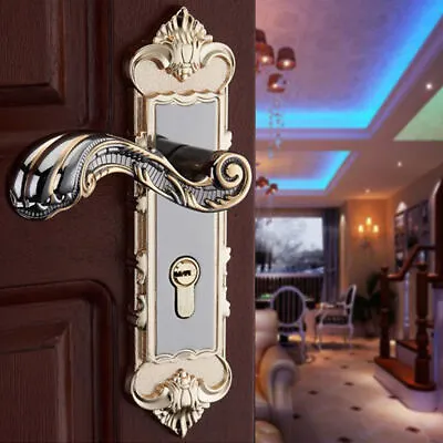 Euro Antique Security Entry Lever Door Lock Set Dual Knob Handle Lockset W/ Keys • $27