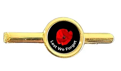 £9.99 • Buy Lest We Forget Poppy Gold Plated Tie Bar In Bag