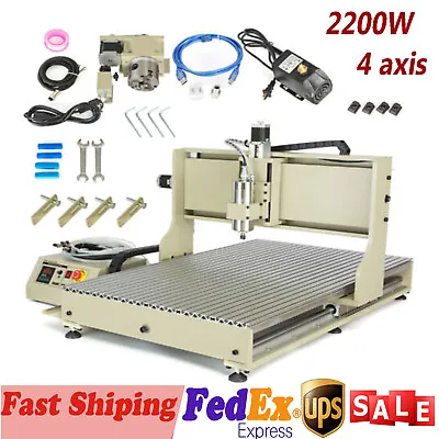 2200W 4 Axis Engraving Machine 6090 CNC Router Carving Drill Engraver Mill USB  • $2089.05