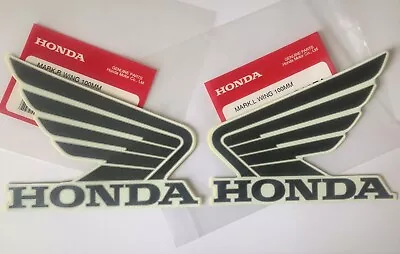 Honda GENUINE Wing Fuel Tank Decal  Sticker 100mm WHITE + METALLIC BLACK • £9.35