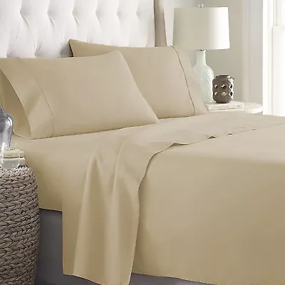 1200 TC Egyptian Cotton 810121518 Inch Depth Pocket Sheets Taupe Solid • $87.39