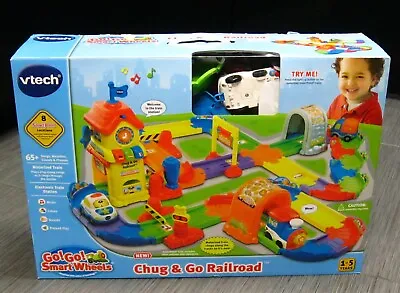 VTECH Go Go Smart Wheels CHUG & GO RAILROAD Train Station Set +Smart Point Track • $99.99