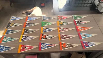 Lot Of 25 NFL Football Teams Mini Pennants Flag Banners  9 L X4 W • $15.65