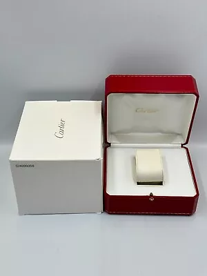 VINTAGE GENUINE CARTIER Red Watch Box Case Wood Leather White 240225013y2A • $69.50