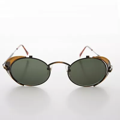 Steampunk Goggle Sunglass With Side Shields Vintage Antique Gold  - Orson • $35