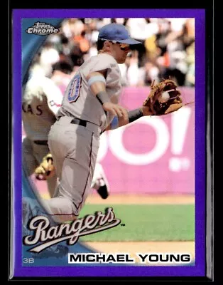 2010 Topps Chrome Retail Purple Refractor /599 Michael Young #108 Texas Rangers • $6.69