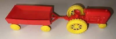 VINTAGE MARX FARM PLAYSET PLASTIC TRACTOR Red W/yellow Wheels Rare • $42.99