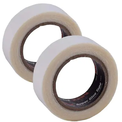 2 X Super Glue Double Sided Tape Clear Sticky Strong Craft Adhesive 4.5mx19mm • £11.99