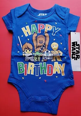 Infant Star Wars Happy Birthday Blue Characters 12 Months Bodysuit Nwt  • $13.99