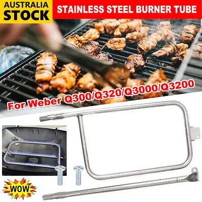 For Weber Q300 Q320 Q3000 Q3200 Stainless Steel Grill Burner Tube With Screw AU • $45.85