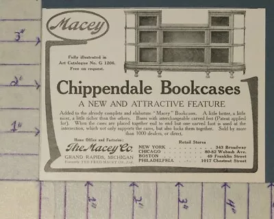 1906 Macey Chippendale Bookcases House Home Furniture Decor Historic Ad A-1448 • $16.95
