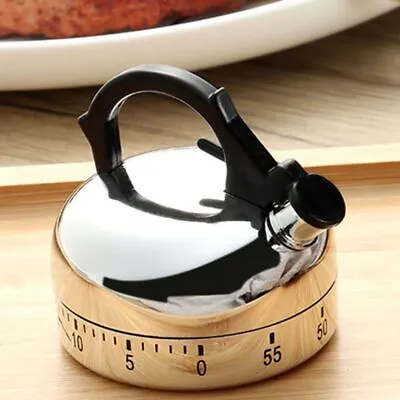 Stainless Steel Timer 60 Minutes Alarm Clock Kitchen Mechanical Teapot Timer • £5.80