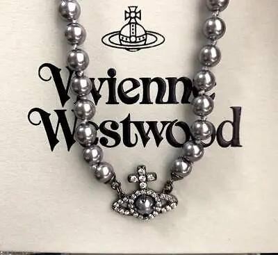 Vivienne Westwood Necklace OLYMPIA PEARL Gunmetal IN BOX • $70.49