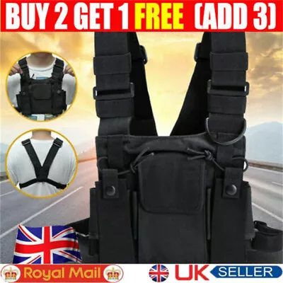Vest Nylon Chest Rig Bag Hip Hop Functional Tactical Harness Chest Waist Pack JM • £9.70