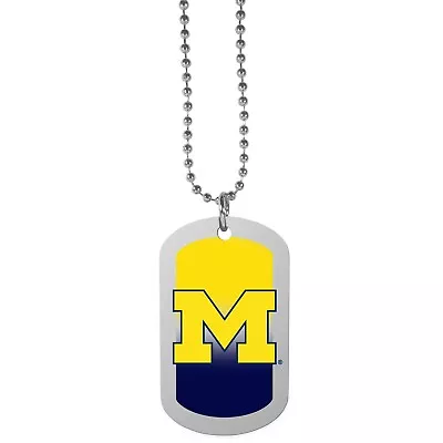 NCAA Michigan Wolverines Metal Dog Tag Necklace • $11