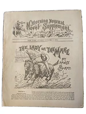 Hawley Smart  Lady Or The Mare  Very Rare 1894 Morning Journal Novel Supplement  • $150