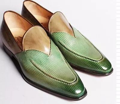 Mens Mixed Colors Checks Leather Pointed Toe Loafers Slip On Clubwear Dress Shoe • $58.95