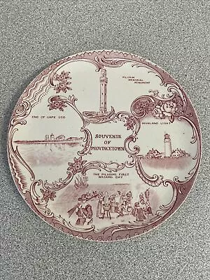 Vintage 7.5” Provincetown Mass Red Souvenir Plate Adam’s Jonroth Staffordshire • $19.95