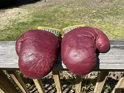 Vintage Pair Hutch 540L Lace-Up Red Leather Boxing Gloves • $39