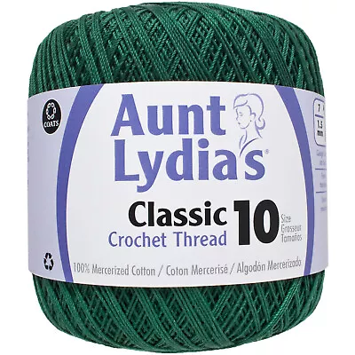 Aunt Lydia's Classic Crochet Thread Size 10-Forest Green 154-449 • £11.14