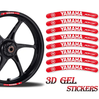 8 X Red Color Yamaha Letter Motorcycle Wheel Decals Rim Stickers For Yamaha Moto • $10