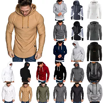 - Men's Long Sleeve Hooded Hoodie Sweatshirt Casual Sports Pullover Tops Autumn↑ • £14.95