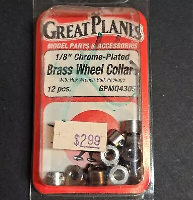 Original Great Planes RC Plane Part #4305 1/8  Brass Chrome Wheel Collars X12 • $19.95