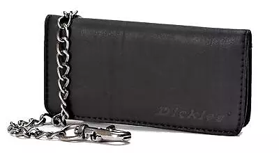 Dickies Men's Leather Trucker Wallet With Chain Black • $23.95