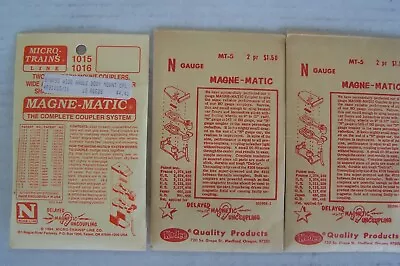 THREE PACKAGES!! N Scale MICRO-TRAINS 1015 & MT-5 COUPLERS Magne Matic Kadee NEW • $14.95