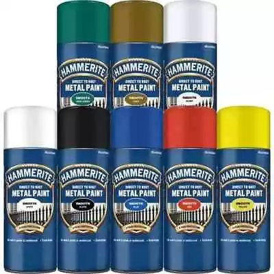 Hammerite Direct To Rust Aerosol Quick Drying Metal Spray Paint 400ml X 2 CANS • £18.50