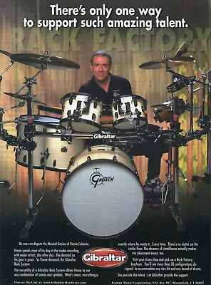 2003 Print Ad Of Gibraltar Drum Rack System W Vinnie Colaiuta On Gretsch Kit • $9.99