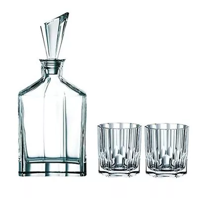 Nachtmann Aspen Collection Decanter Set With Stopper And 2 Whisky Tumblers Di... • $180.76