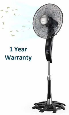£35.79 • Buy 16'' Fan Oscillating (FS K40) Pedestal Standing Fan, Remote, Timer, 50W & 5 Mode