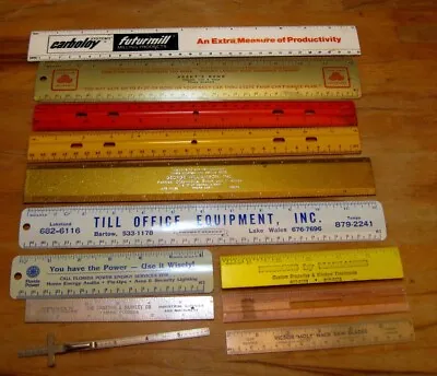 Lot 12 Vintage Plastic & Metal Rulers 6 & 12 Inch Advertising & Others • $12.99