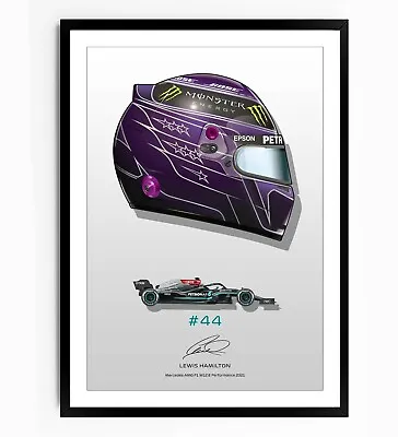 Lewis Hamilton 2021 Signed Print Poster Formula One F1 Mercedes Framed Gift Idea • £7.99