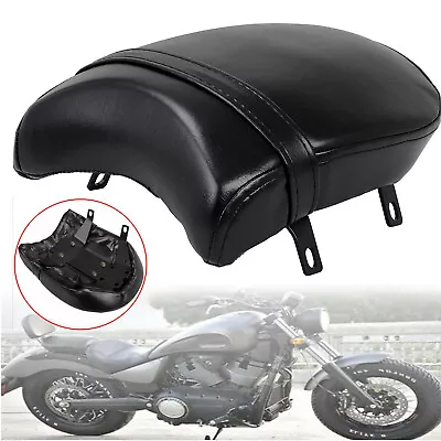 New Black PU Leather 8 Suction Passenger Pillion Pad Seat For US Motorcycle Rear • $44.39