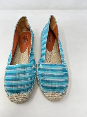 Missoni Espadrilles Pastel Blue Teal Crochet Knit Size 40 / 10 US Slip-On Flats • $40