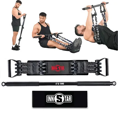 £35.99 • Buy Innstar Black Adjustable 200LB Bench Press Resistance Bands Fitness Bar Exercise