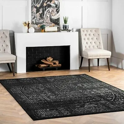 NuLOOM Vintage Arlena Black Contemporary Oriental Area Rug • $112.32