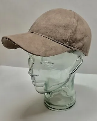 H&M Luxury Headwear Beige Faux Suede FITTED Baseball Cap - MEDIUM - NWOT • $12.99
