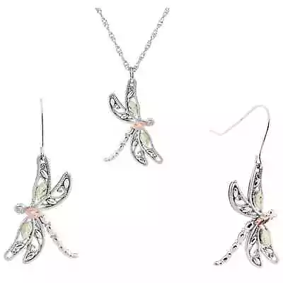 Sterling Silver Dragonfly Earrings & Pendant Set • $168.73