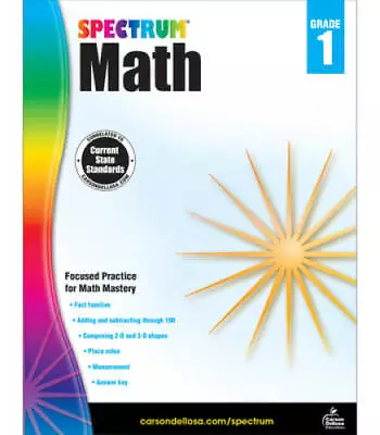 Spectrum Math Workbook Grade 1 - Paperback By Spectrum - GOOD • $4.81