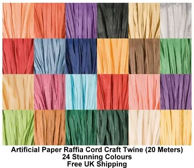 £3.25 • Buy Artificial Paper Raffia Cord Craft Twine Rope String Craft Scrapbook (20 Meters)