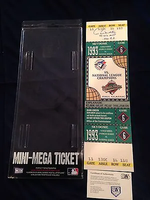 Paul Molitor Signed Game 6 Mini Mega Ticket With 2- Inscriptions. MAB Coa& Holo. • $65