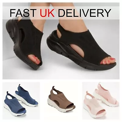 Womens Orthopedic Wedge Sandals For Casual Walking Slingback Flat Shoes • £12.99